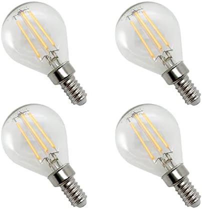 BESTIELAM LED Izzó, 40 Watt Egyenértékű, E12 4W LED Edison Izzószálas villanykörte, Meleg Fehér, 2700K,