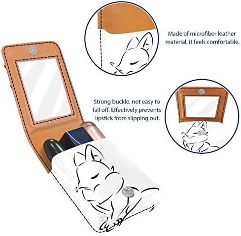 ORYUEKAN Rúzst a Tükör Aranyos Hordozható Smink Táska Kozmetikai Táska, Egyszerű Minta Állat Fox