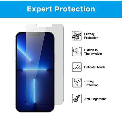 ÜVEG-M [2 Csomag] Adatvédelmi képernyővédő fólia iPhone 13 Pro Max/iPhone 14 Plus Anti-Peep Edzett Üveg,