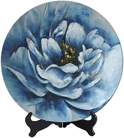 Raxun Kék Virágok Dekoratív Dísz Tányér Kijelző Lemez Custom Vintage Festmény Otthoni Dekor Porcelán Tányérok,