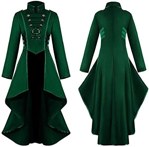 Kabát Frakk Női Kabát Gótikus Jelmez, Gomb, Csipke Halloween Fűző Női Kabát Nő, Gyapjú, Hosszú Kabát