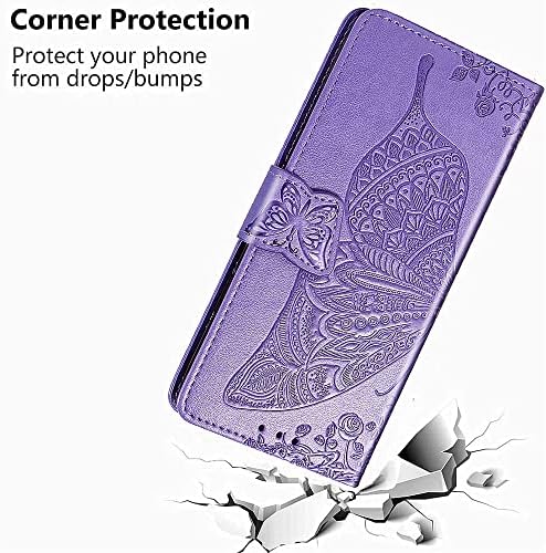 ROPIGO Samsung Galaxy A53 5G Tárca az Esetben, Dombornyomott Pillangó Prémium PU Bőr [Kitámasztó] [Card