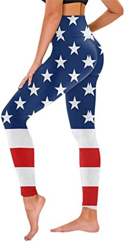 Magas Derekú Nadrágot a Nők Amerikai Zászló Nem látszik Át a Jóga Nadrág július 4-Gym Fitness Lány Sport,