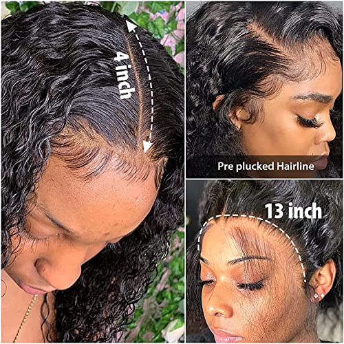 JGMI 13x4 Mély Hullám Csipkével, Paróka Emberi hajból HD Paróka, Fekete Nők Emberi Haj 150% Sűrűség Glueless