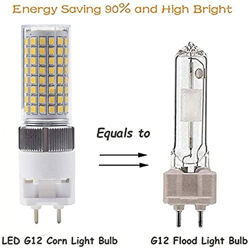 Edearkar 2-Pack 16W G12 LED Izzó Napfény Fehér 6000K (160W G12 Halogén Csere Világítás) Fém Fogantyú Lámpa