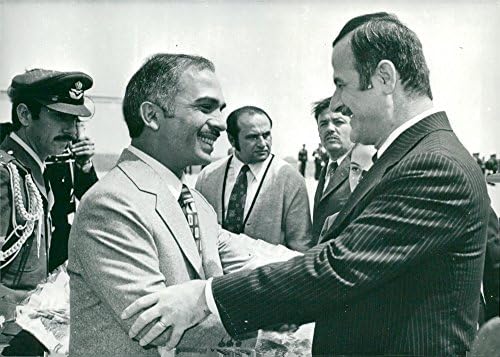 Vintage fotó King Hussein, valamint Aszad Elnök
