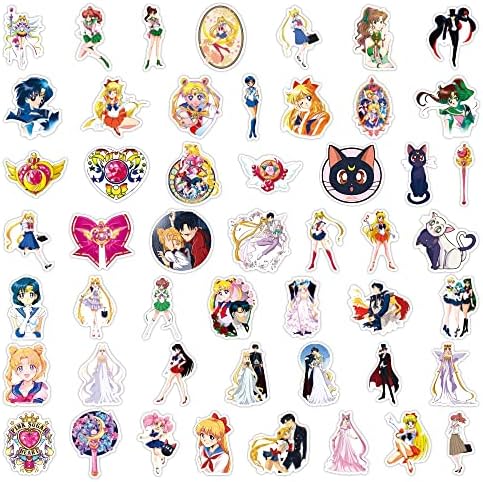 100 Sailor Moon Matricák vizes Palackok,Klasszikus Japán Rajzfilm Anime Vízálló Matricák Laptop,Telefon,Hydro