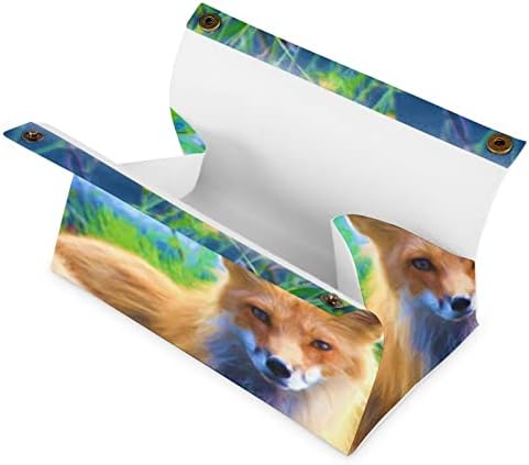 Fox Szövet Borító Dekoratív Szalvéta tartó Papír Esetben Adagoló a Home Office Autó